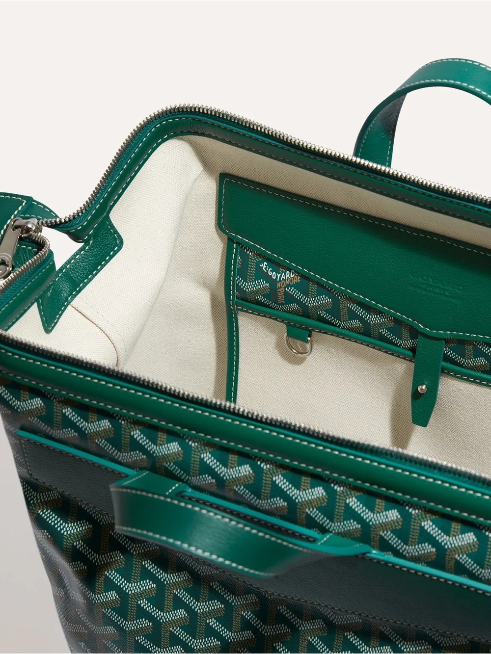 Green Patterned Canvas Backpack - Picture 6 of 7